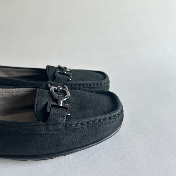 Aerosoles Black Genuine Leather Rubber Outsole Loafers size 8 - Picture 14 of 14